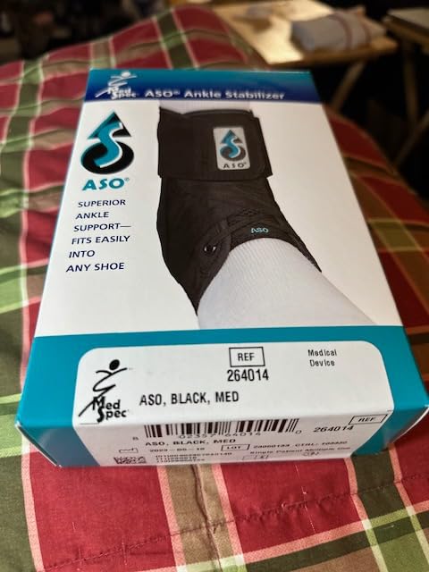 Med Spec ASO Ankle Stabilizer Lace Up Ankle Brace Sprain Support Black, MD | Ankle Brace for Sprains, Instability, Bilateral Orthopedic Support, Sports Injury Recovery, Men, Women, Teens & Kids. 264014 customer photo 1