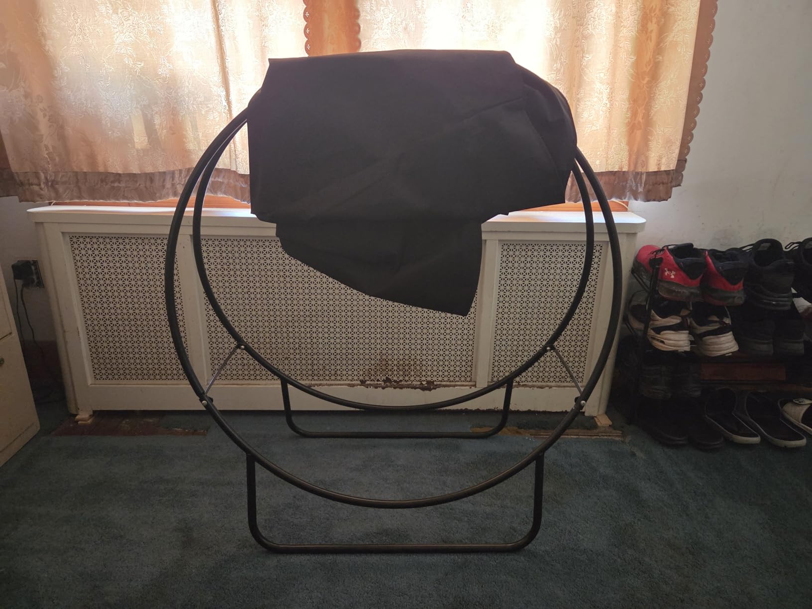 Sunnydaze Outdoor Firewood Rack with Cover, Heavy-Duty Steel, 24” Diameter customer photo 1