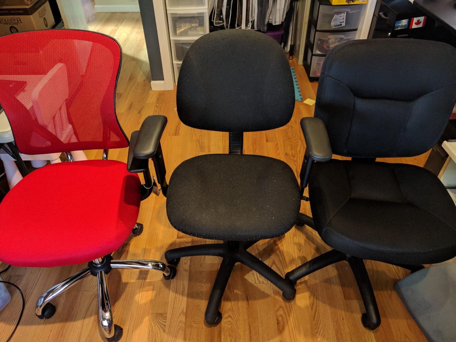 Amazon Basics Low-Back Armless Office Desk Chair with Back Support, Adjustable Height customer photo 2