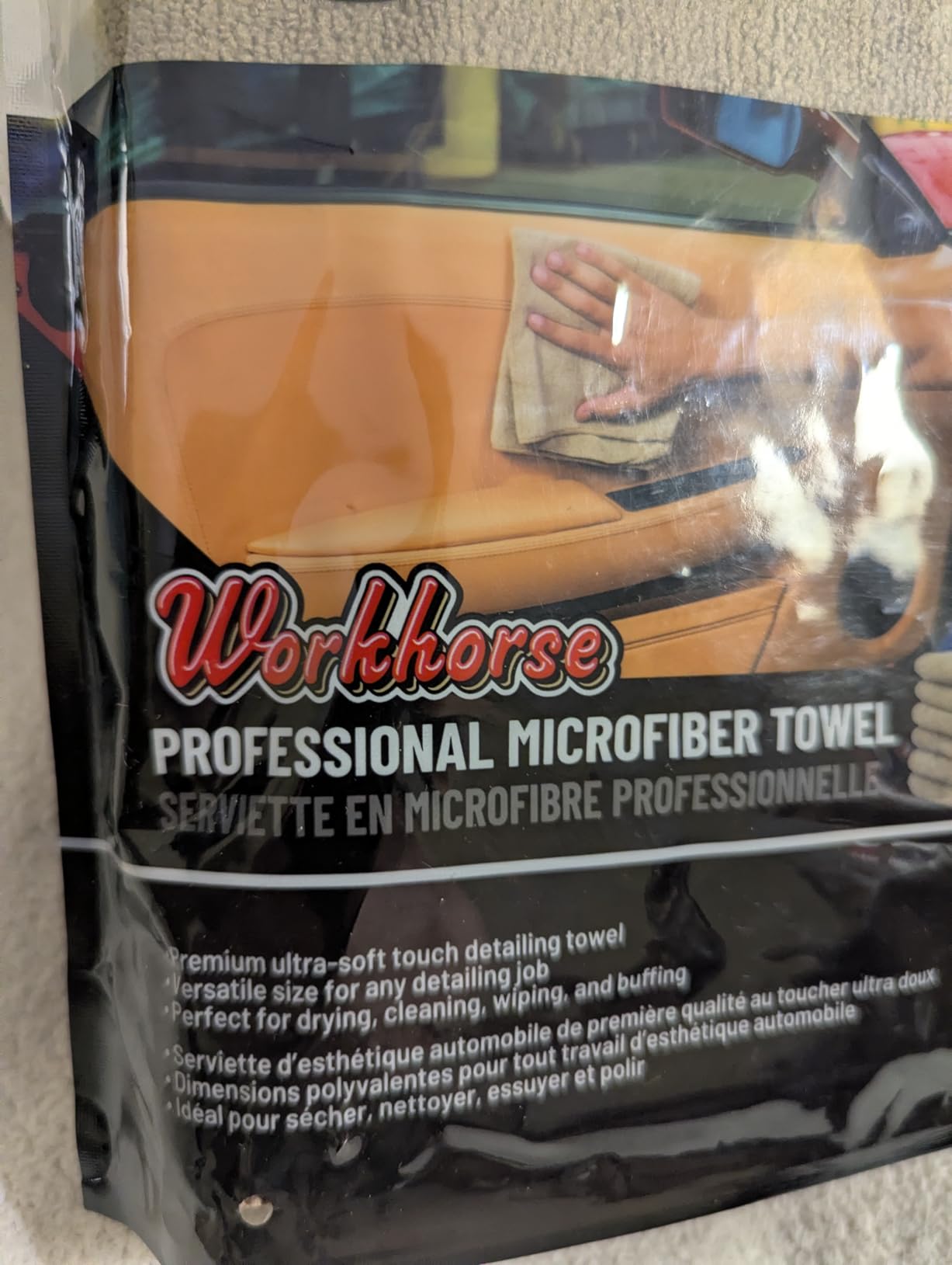 Chemical Guys, Workhorse Plush Microfiber Towels, 16 x 16 in, Black, 3 Pack | Plush, scratch-free black towels for washing, drying and detailing cars, home and pets, durable and reusable customer photo 1