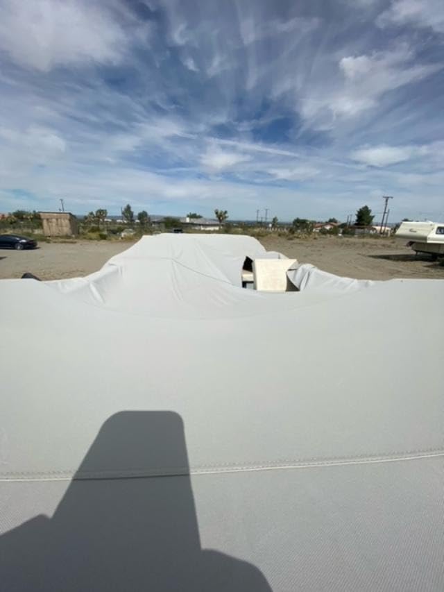 NEW 1200D Beige 24 FT VORTEX Ultra 5 Year Canvas Pontoon/Deck Boat Cover, Elastic, Strap System, FITS 22'1
