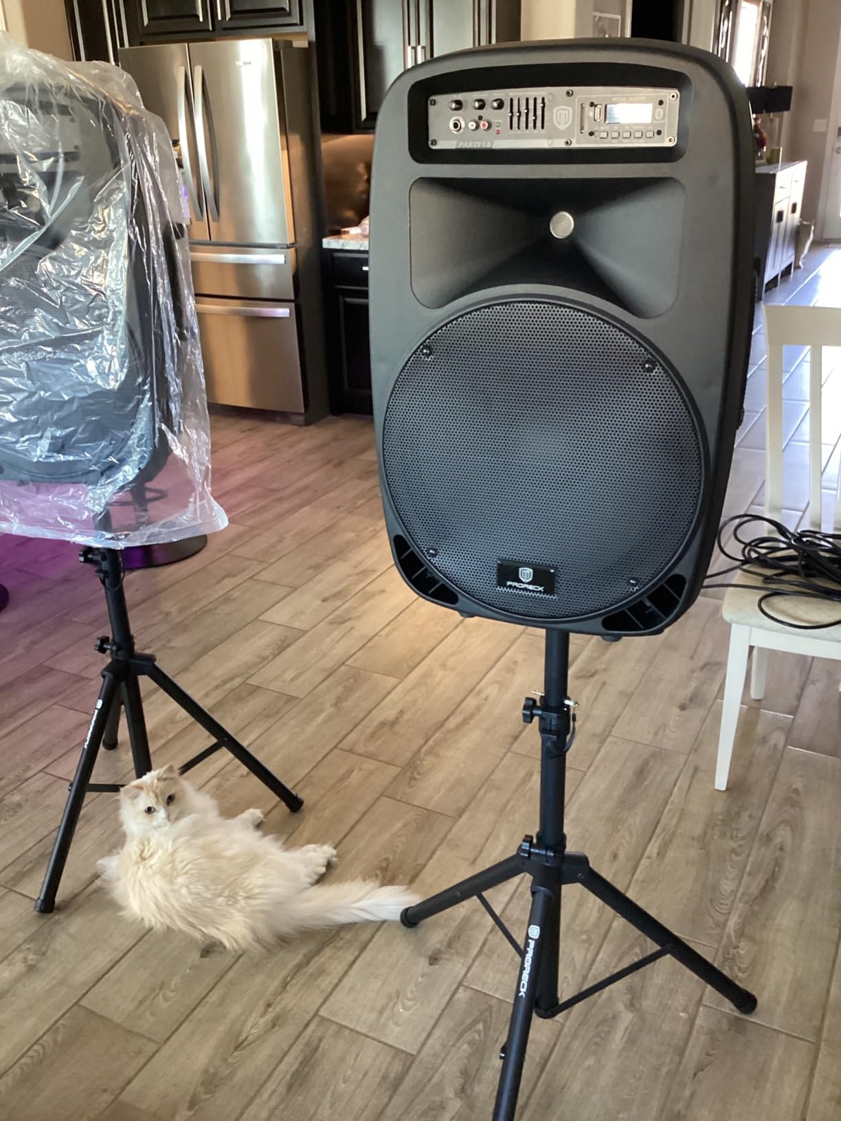PRORECK Party 15 Portable 15-Inch 2000 Watt 2-Way Powered PA Speaker System Combo Set with Bluetooth/USB/SD Card/FM/Remote Control/LED Light for Indoor, Outdoor DJ Parties, Karaoke customer photo 2