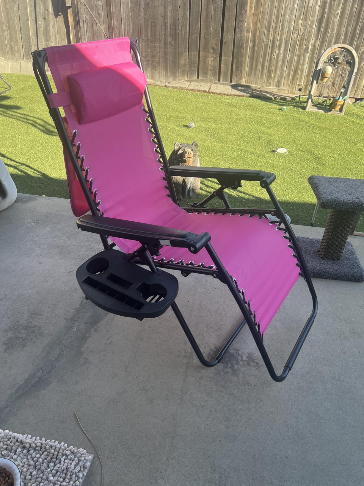 Best Choice Products Folding Zero Gravity Outdoor Recliner Patio Lounge Chair w/Adjustable Canopy Shade, Headrest, Side Accessory Tray, Textilene Mesh - Beige customer photo 1