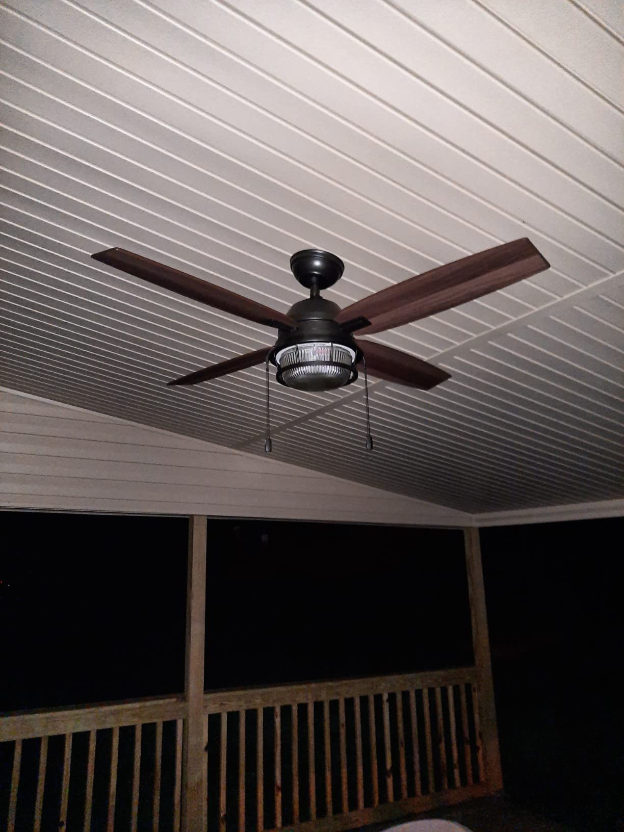 Hunter Ocala, Outdoor or Indoor, Ceiling Fan, Rustic, 52 inch, Noble Bronze | with LED Light and Pull Chain, Standard Mount, 4 Blades, For Living Room, Patio, Porch, Garage, 59214 customer photo 1