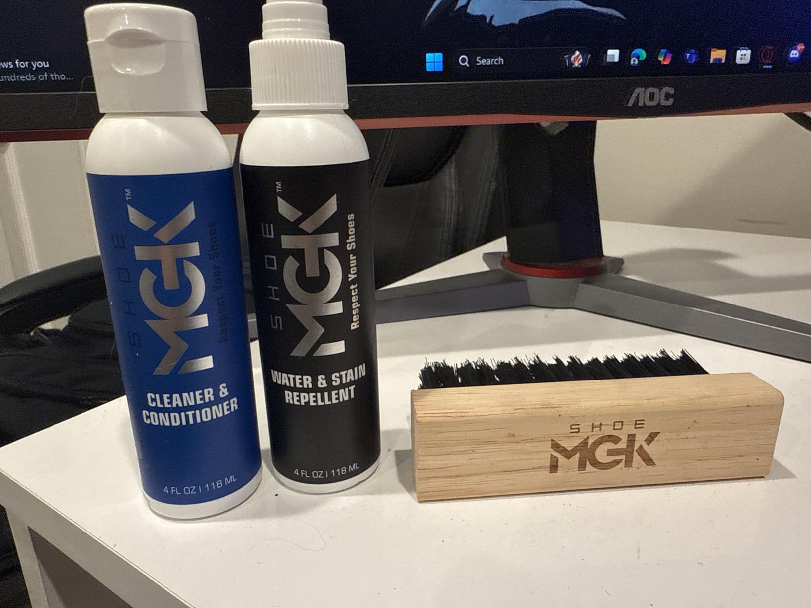 Shoe MGK Clean & Protect Shoe Care Kit Shoe Cleaner & Conditioner, Water & Stain Repellent, and Brush customer photo 1