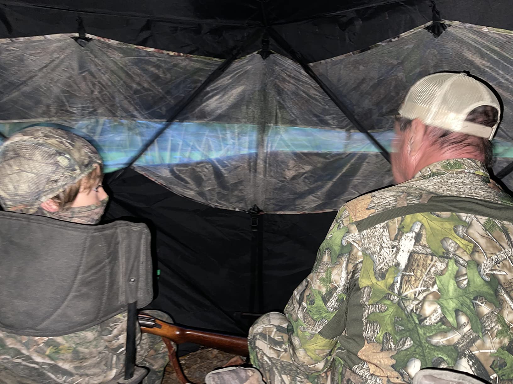 Barronett Blinds Ox Portable Hunting Blind, Pop-Up Hub Blind, Durable Oxhide Fabric, Panoramic Shooting Window, Bloodtrail Backwoods customer photo 1