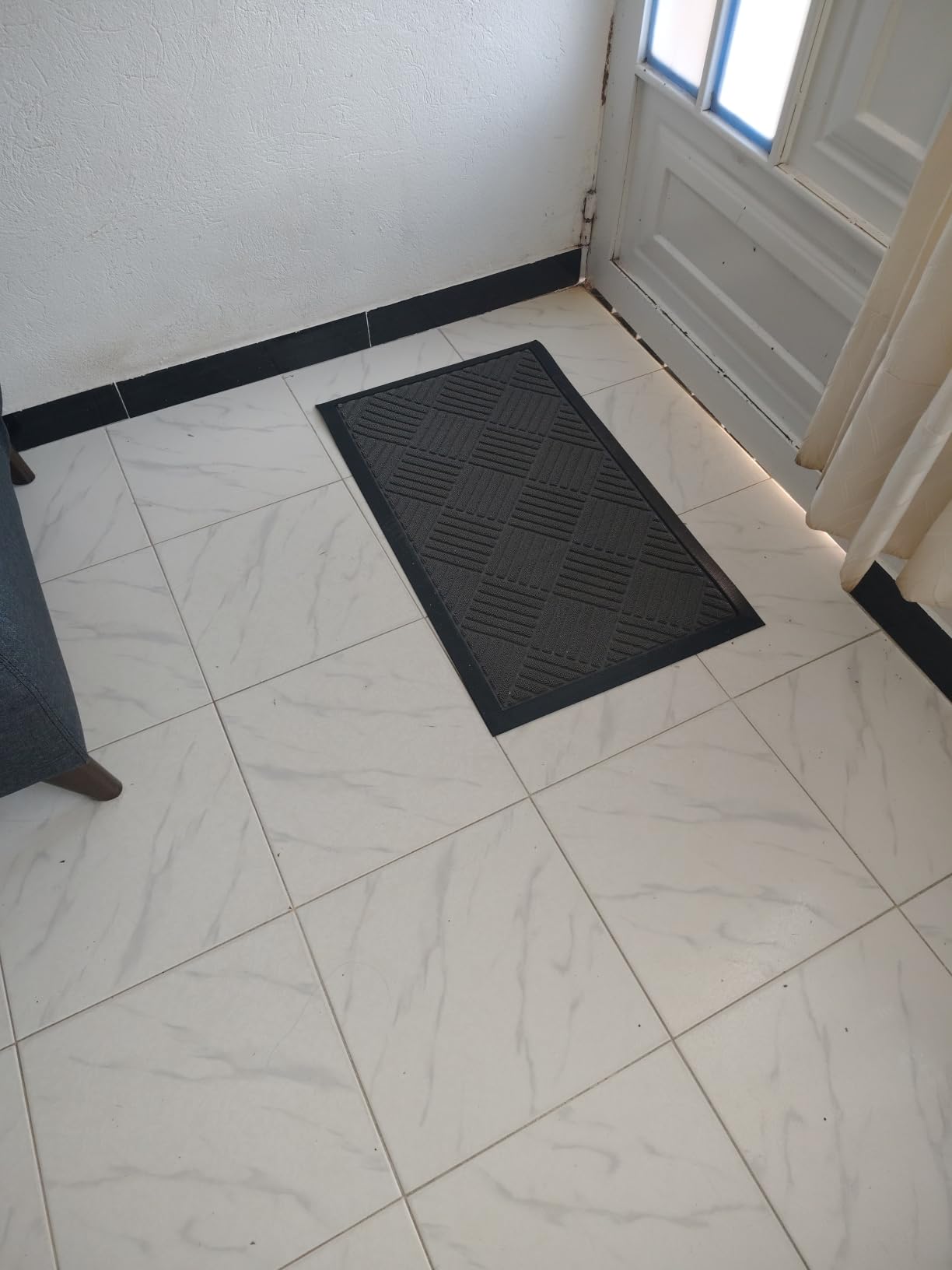 GORILLA GRIP WeatherMAX Door Mat, Indoor Outdoor Use, 29x17 Gray Diamond customer photo 1