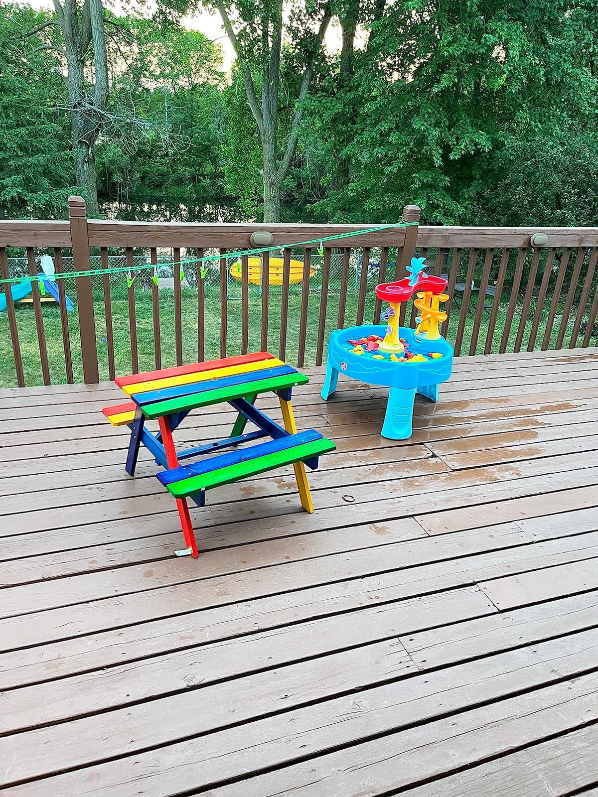 Costzon Kids Picnic Table, Fir Wood Kids Outdoor Table and Chairs with Removable Umbrella, Toddler Picnic Table for Patio, Backyard, Garden (Natural) customer photo 2