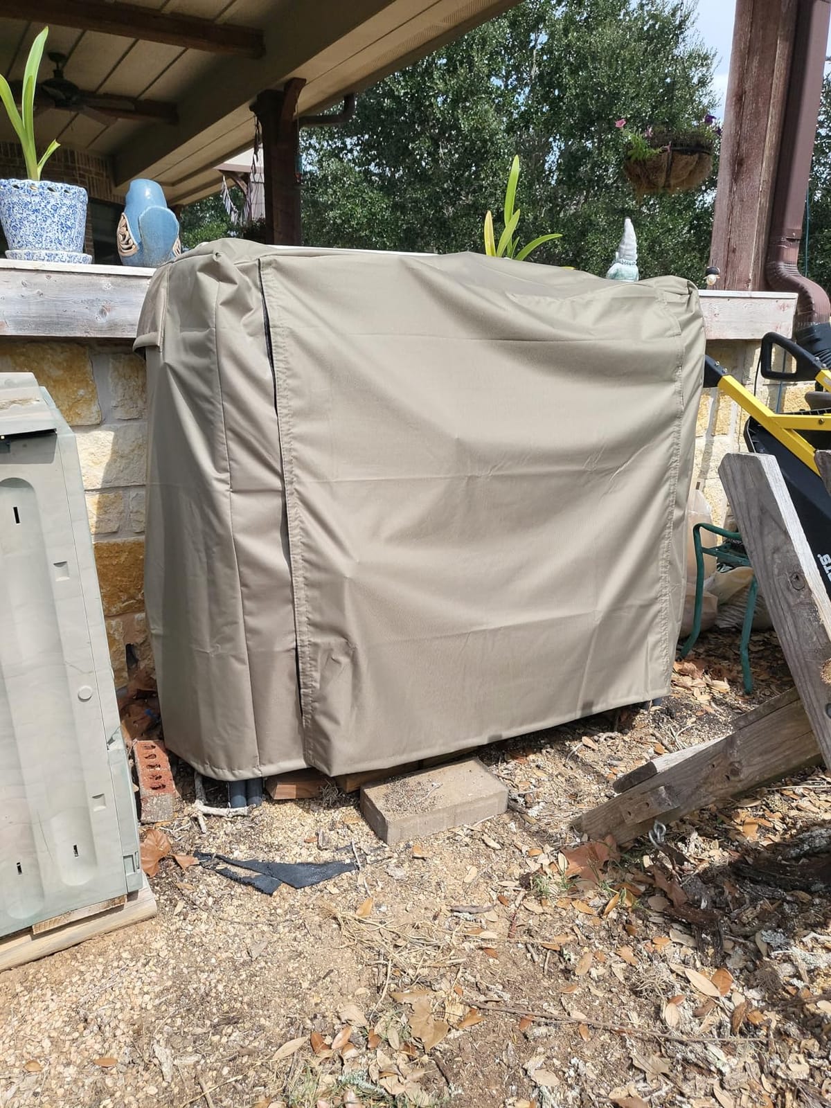 Sunnydaze 4-Foot Firewood Log Rack Cover with PVC Backing, Khaki customer photo 2