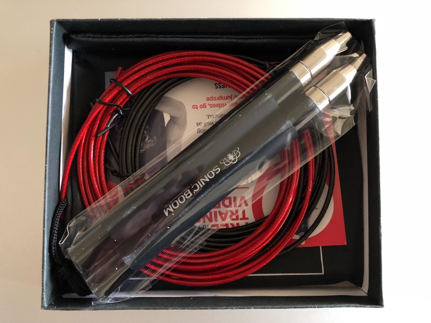 Epitomie Fitness Sonic Boom M2 High Speed Jump Rope - Patent Pending Self-Locking, Screw-Free Design - Weighted, 360 Degree Spin, Silicone Grip with 2 Speed Rope Cables for Home Workout, & More customer photo 1