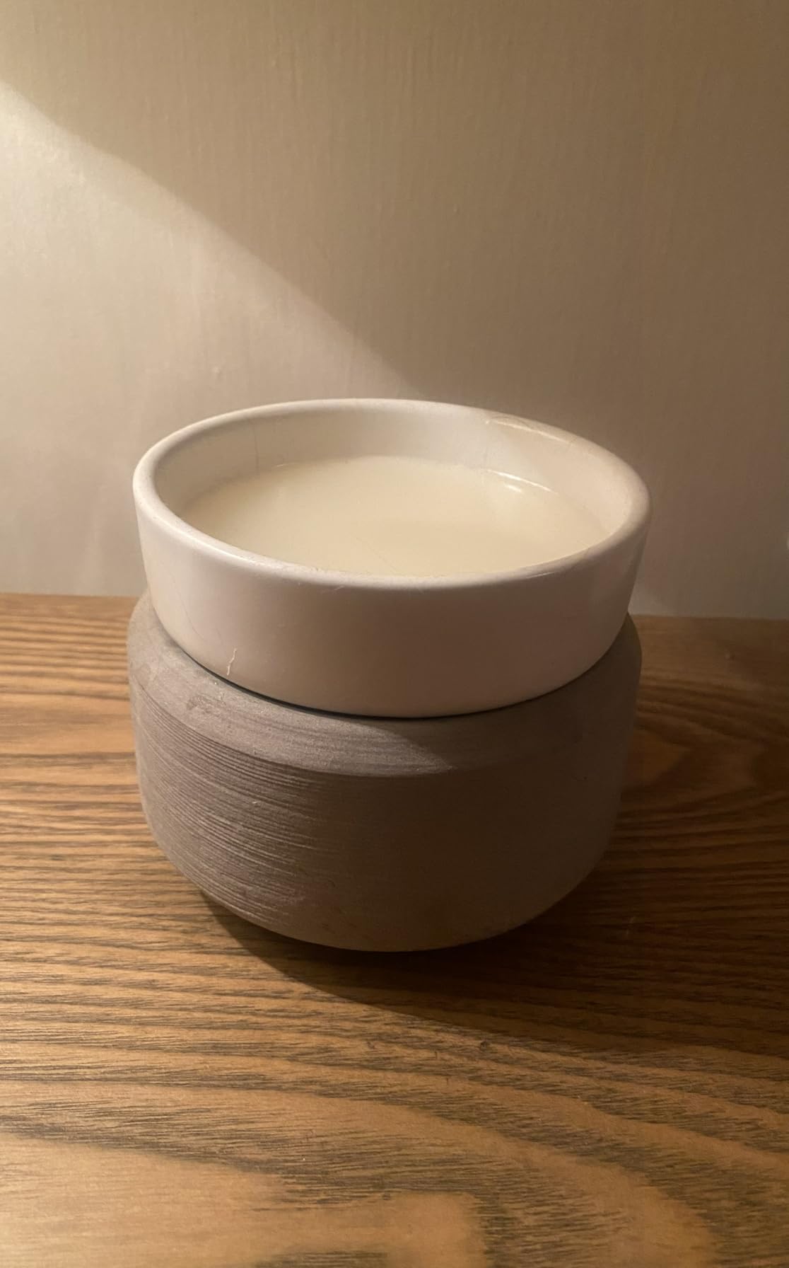 Candle Warmers ETC 2-in-1 Candle and Fragrance Warmer for Warming Scented Candles or Wax Melts and Tarts, Pewter Walnut customer photo 1