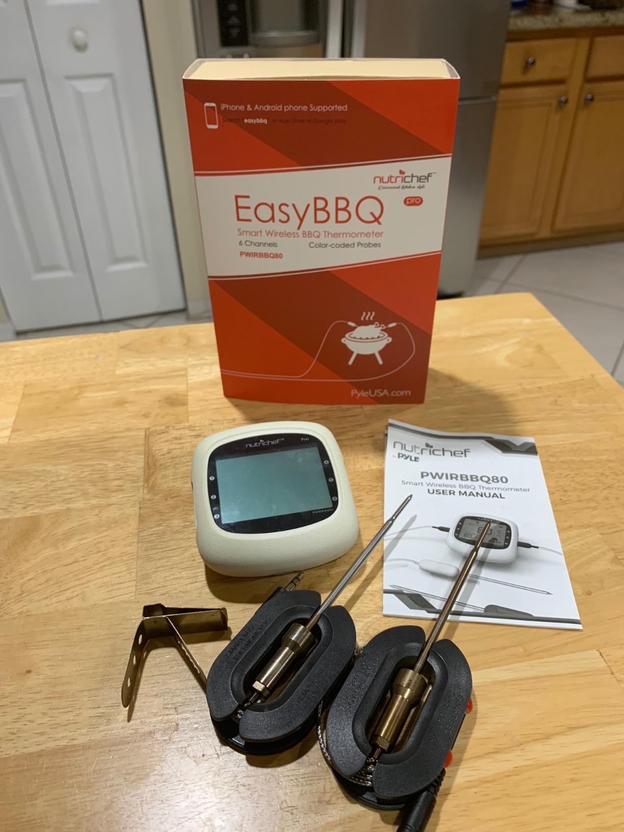 NutriChef Bluetooth Meat Thermometer for Grilling and Smoking, up to 6 Temperature Probes and Smart APP, 400 Ft Range, LCD customer photo 2