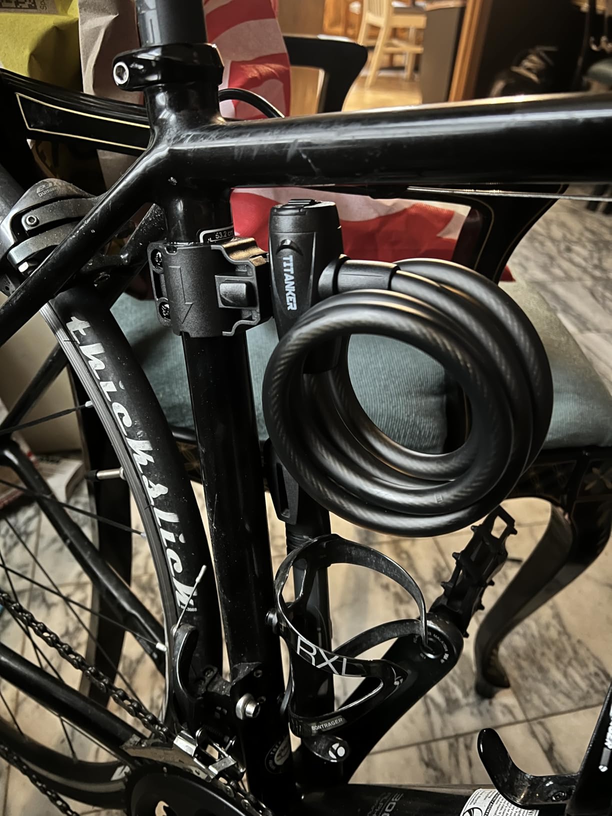 Titanker Bike Lock, 1/2 Inch Thick Bike Lock Cable Coiled Secure Bicycle Lock with Keys Scooter Lock Bike Locks Heavy Duty Anti Theft Bike Cable Lock with Mounting Bracket (4Feet, 6 Feet) customer photo 1