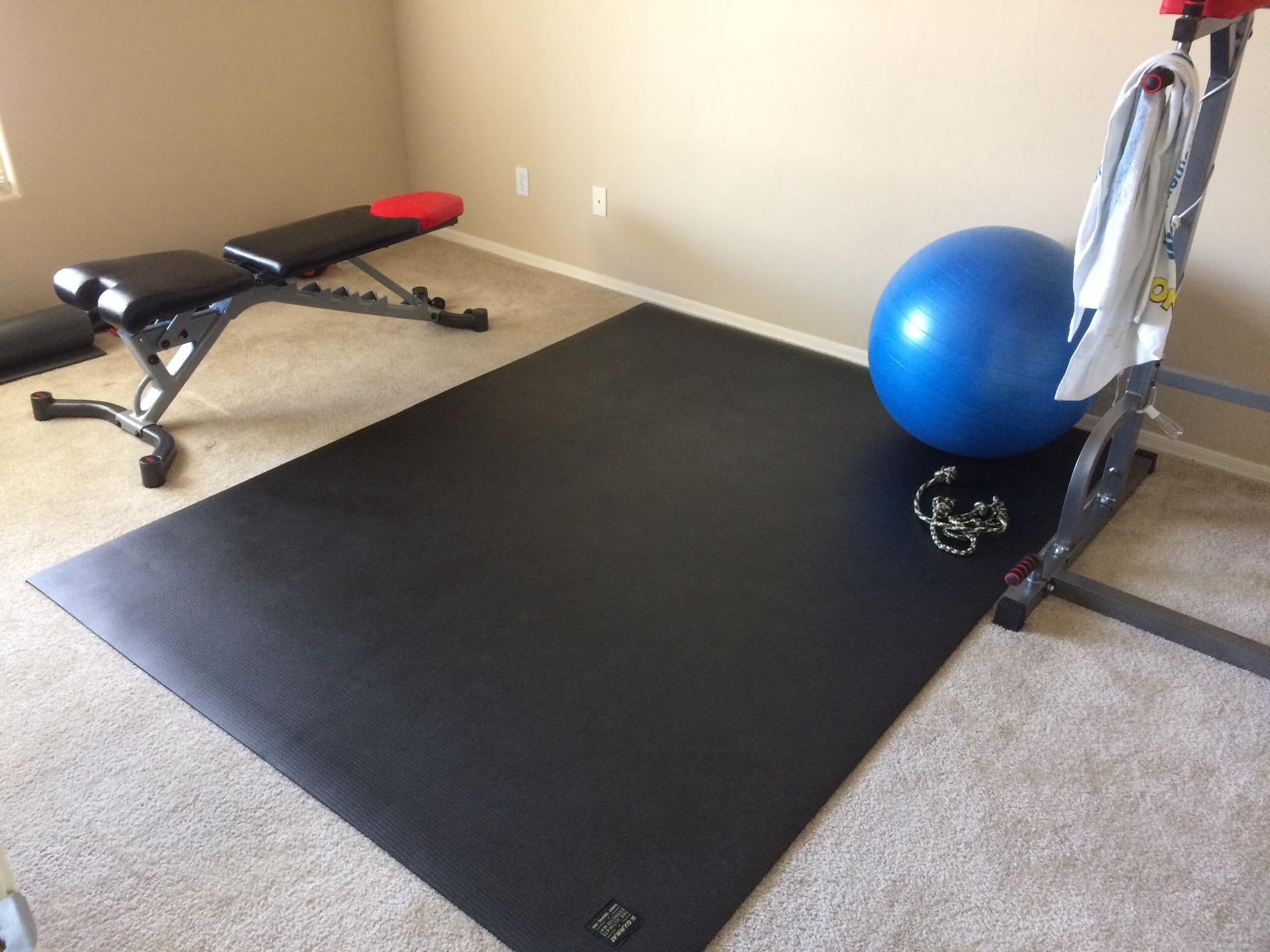 GXMMAT Extra Large Exercise Mat 16'x6'/12'x6'/10'x6'/8'x6'(7mm) | High-Density Wide Workout Mats for Home Gym & Garage Flooring,Non-Slip Thick Cardio Mat for MMA,Weights,Fitness,Shoe-Friendly customer photo 2