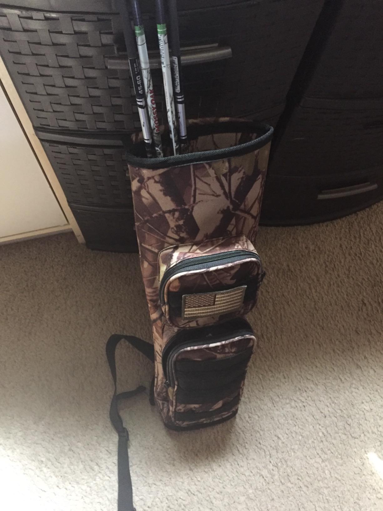 Archery Back Arrows Quiver Bag with Molle System and Pockets for Hunting Shooting Target Practice customer photo 2