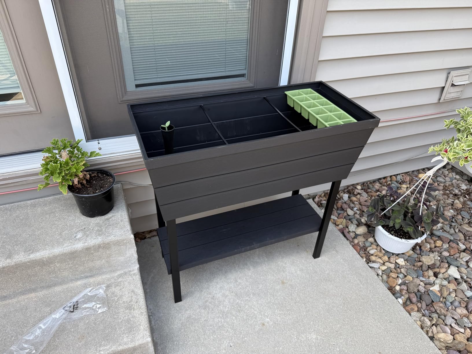 Keter Urban Bloomer 12.7 Gallon Raised Garden Bed and Outdoor Herb Garden Planter with Self Watering Gauge and Drainage Plug, Dark Grey customer photo 1