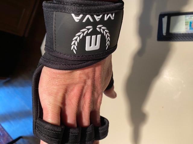 Mava Sports Open Gym Gloves with Integrated Wrist Support - Padded Weight Lifting Gloves for Men & Women - Silicone Grip Fingerless Workout Gloves for Cross Training & Fitness - 1 Pair customer photo 2