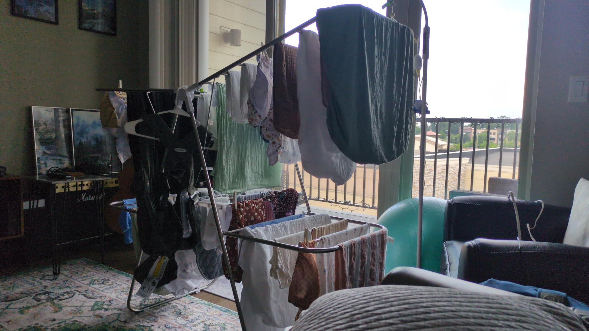 SONGMICS Clothes Drying Rack, Foldable Space-Saving Steel Laundry Rack customer photo 1