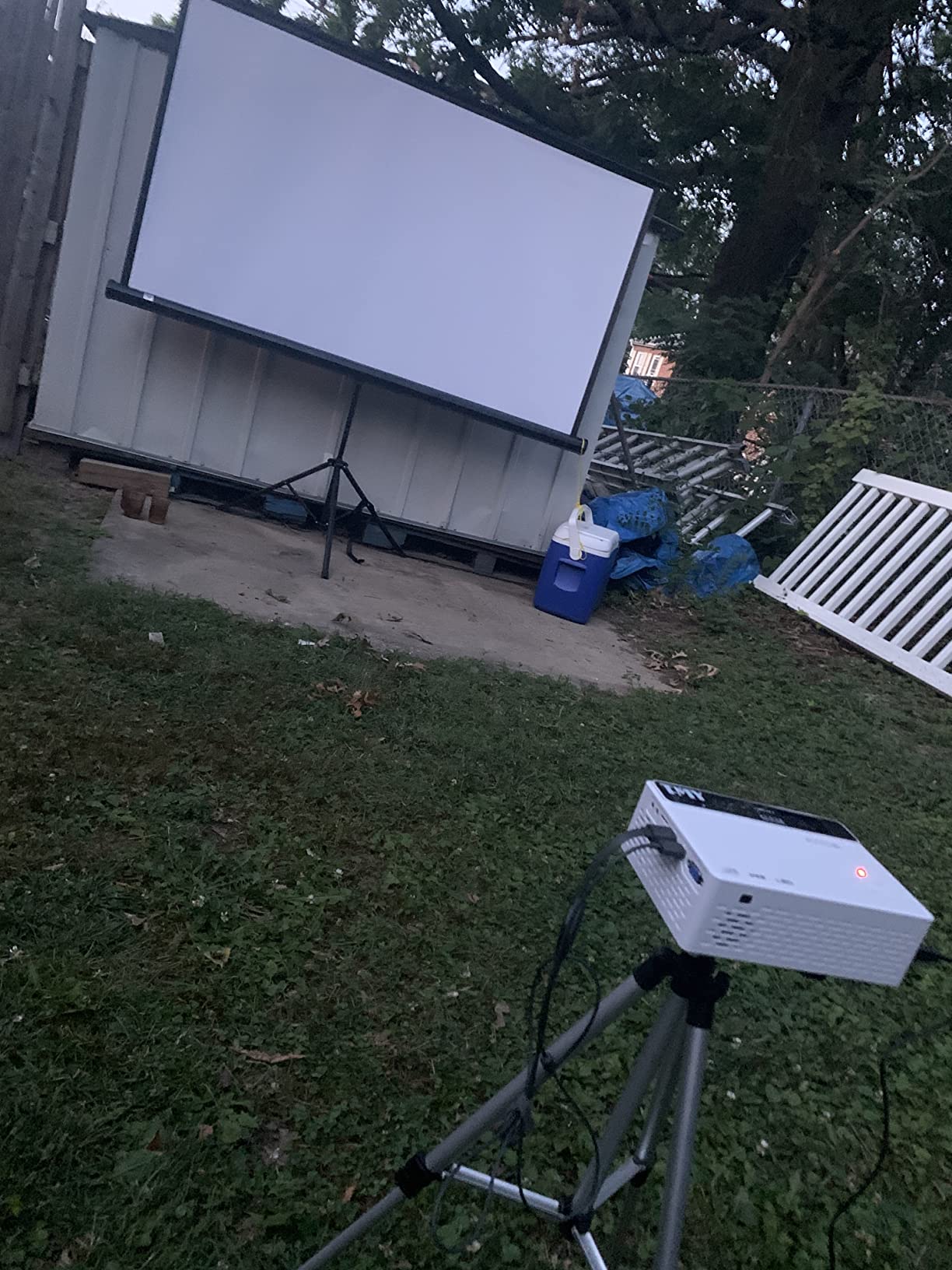 Projector Screen with Stand 100 inch 16:9 for Movies & Presentations customer photo 2