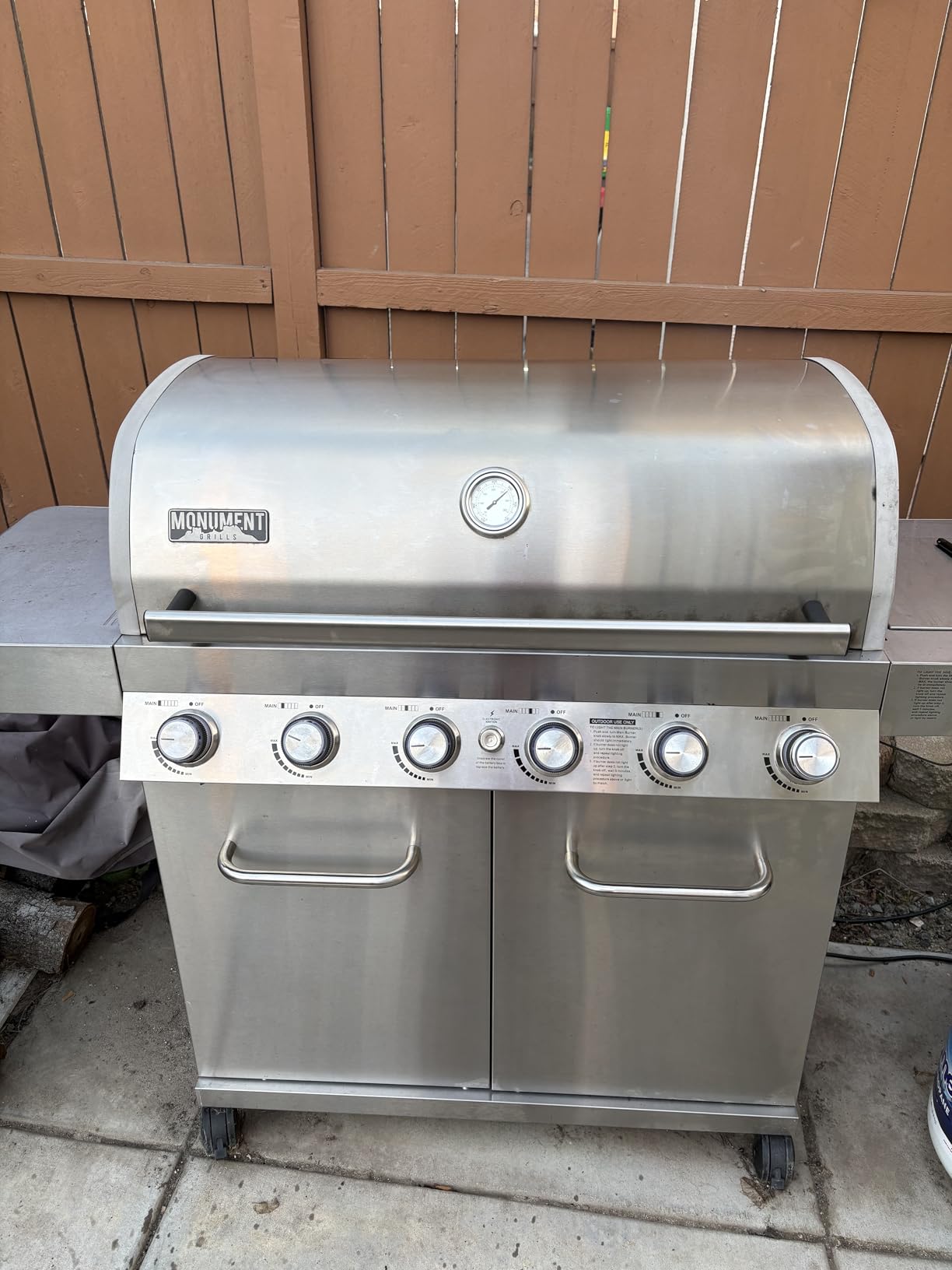 Monument Grills 77352 6+1 Burner Stainless Steel Cabinet Style Propane Gas Grill with Knob Controls, Side Burner, Built-In Thermometer, and Rotisserie Kit customer photo 2
