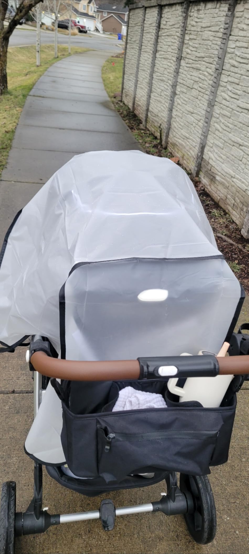bemece Universal Stroller Rain Cover, Clear EVA Weather Shield customer photo 1