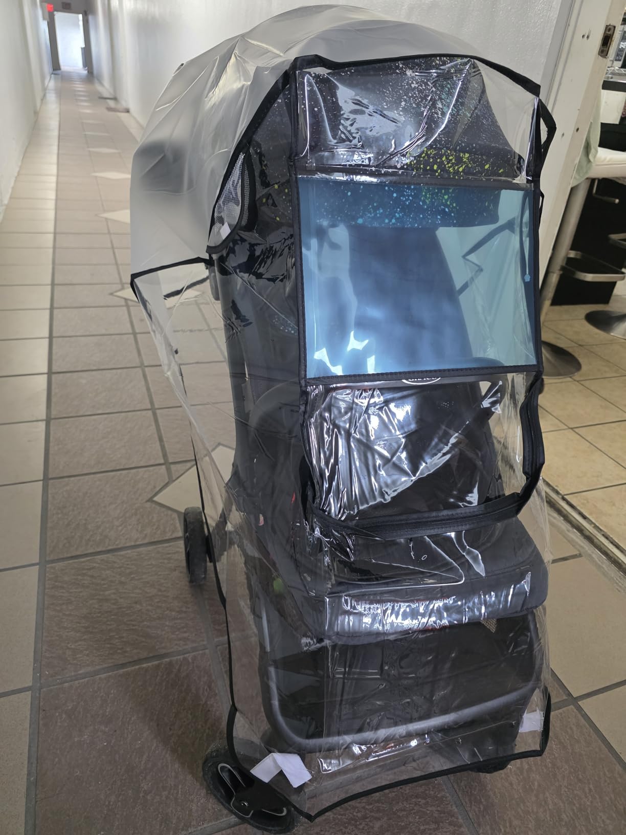 bemece Universal Stroller Rain Cover, Clear EVA Weather Shield customer photo 2