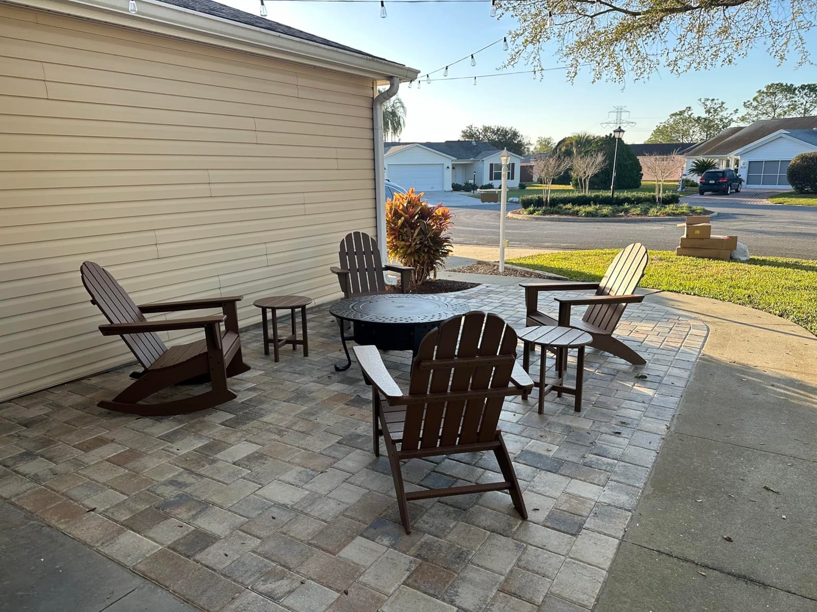 POLYWOOD Vineyard 3-Piece Adirondack Rocking Chair Set, Outdoor Patio Furniture with Side Table, Recycled Plastic, Fade-Proof Front Porch Rockers for Adults, Slate Grey customer photo 2