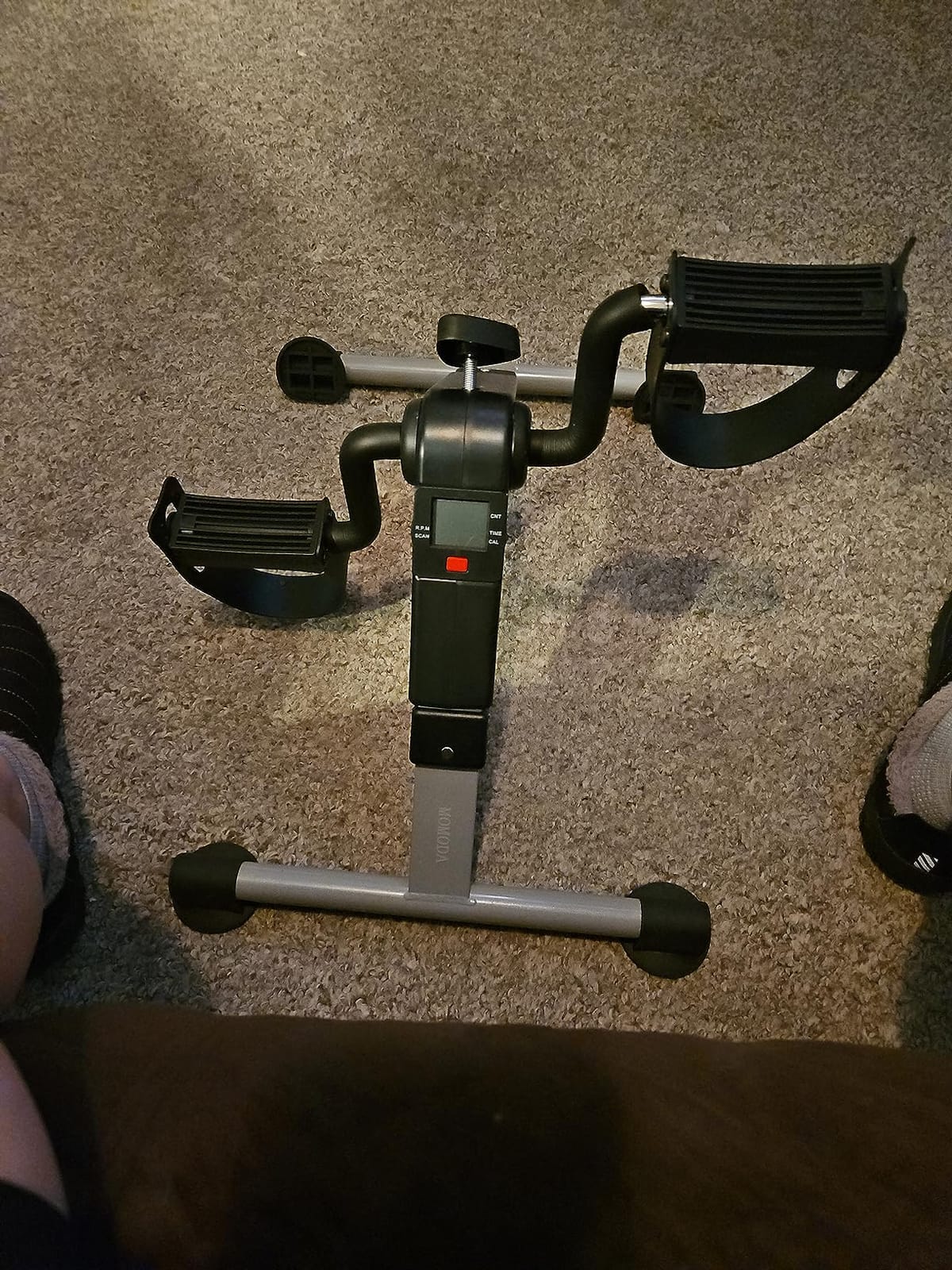 Pedal Exerciser Desk Exercise Bike Leg and Arm Exercise Bike with LCD Monitor Foldable and Portable (Black/Grey) customer photo 1