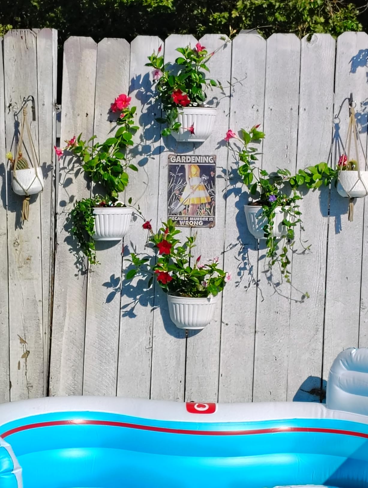ORIMERC 4 Pack White Wall Planter Pots Vertical Living Wall Hanging Planters Wall Mounted Planter Holder with Drainage Hole for Indoor Outdoor Plants Wall Decor with Hooks/Screws customer photo 1