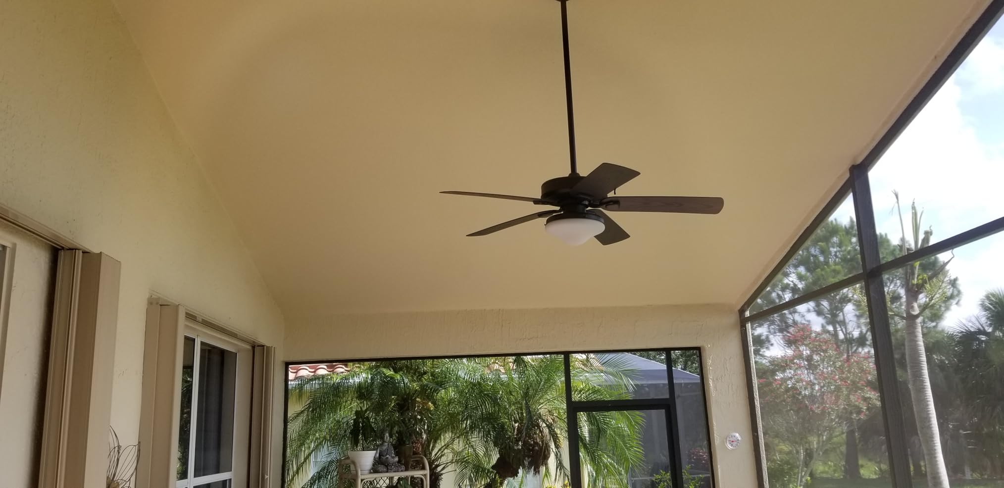 Honeywell Ceiling Fans Belmar 52 Inch Ceiling Fan With Light, Indoor/Outdoor Ceiling Fan with Pull Chain, LED Tri-Mount 5 Blade Design, ETL Damp Rated, Bronze (50512-01) customer photo 2