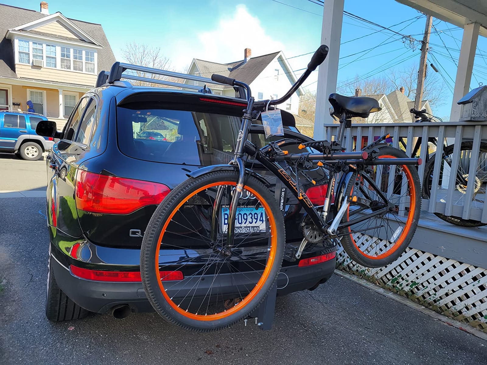IKURAM R 4 Bike Rack Bicycle Carrier Racks Hitch Mount Double Foldable Rack for Cars, Trucks, SUV's and minivans with a 2