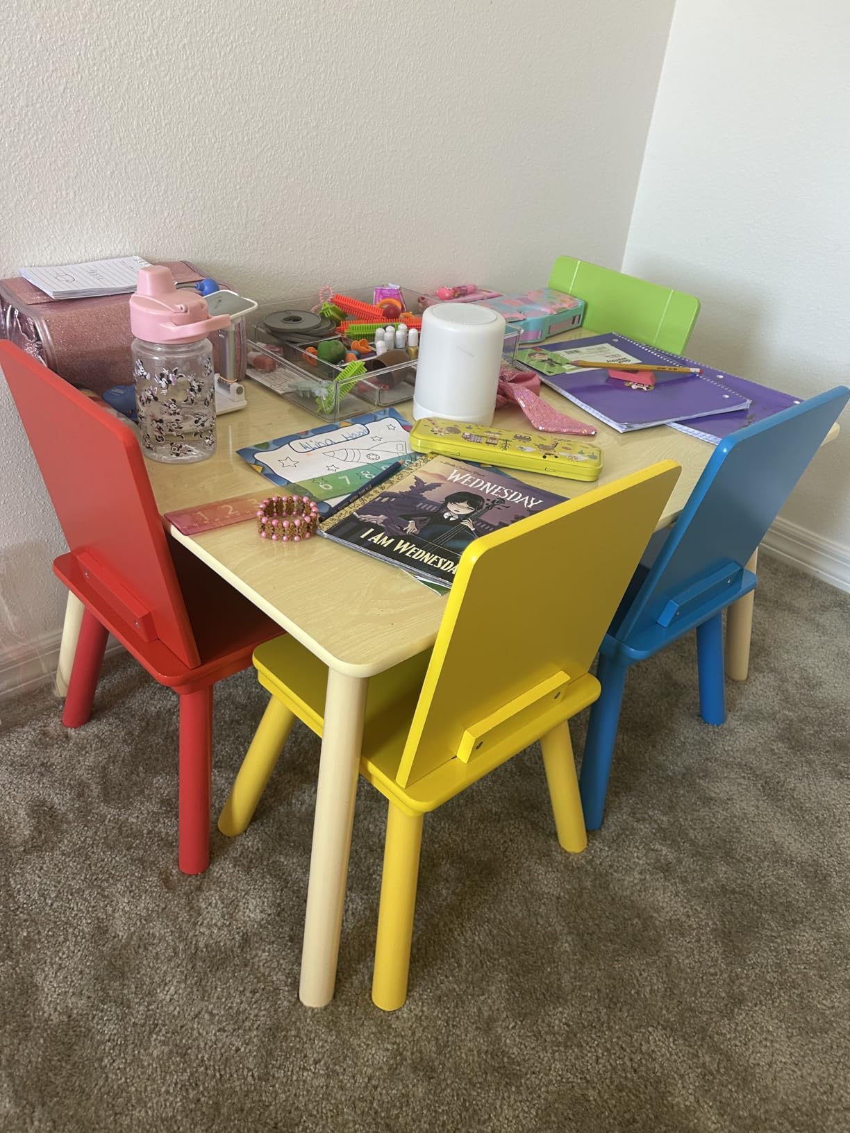 Delta Children Kids Table and Chair Set (4 Chairs Included), Grey/Blue customer photo 1