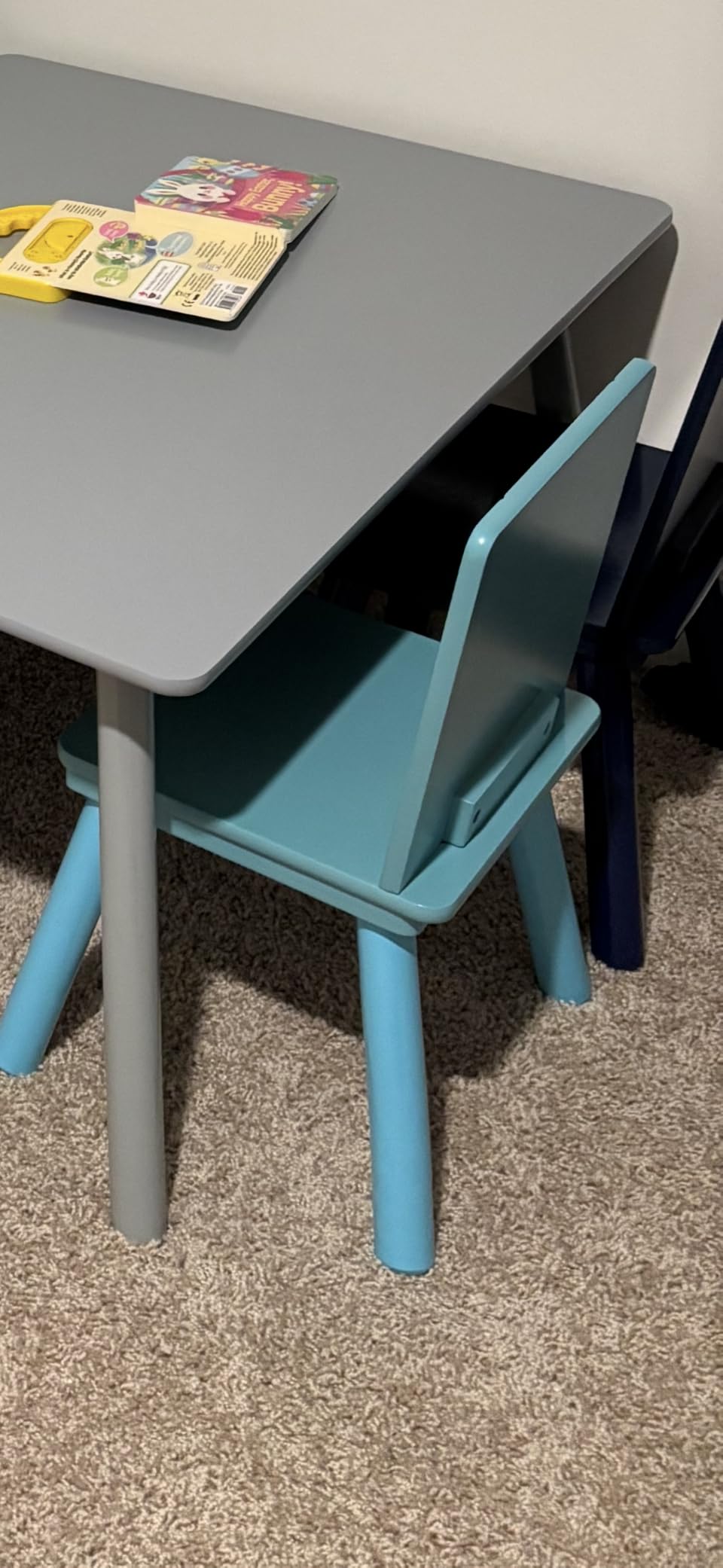 Delta Children Kids Table and Chair Set (4 Chairs Included), Grey/Blue customer photo 2