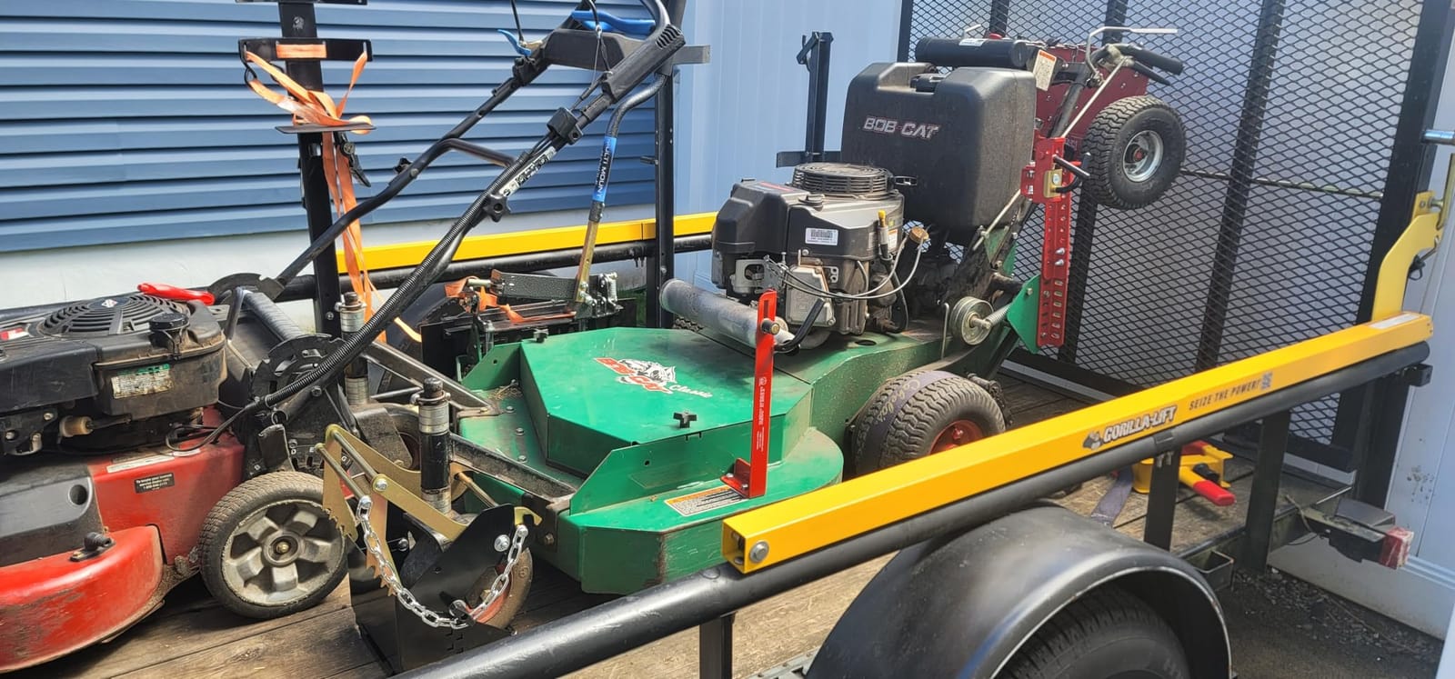 Jungle Jim's Mower Trimmer Rack – Universal Fit for Walk-Behind, Stand-On, and ZTR Mowers – Secures Trimmer for Transport – Lock-Ready for Theft Deterrence customer photo 2