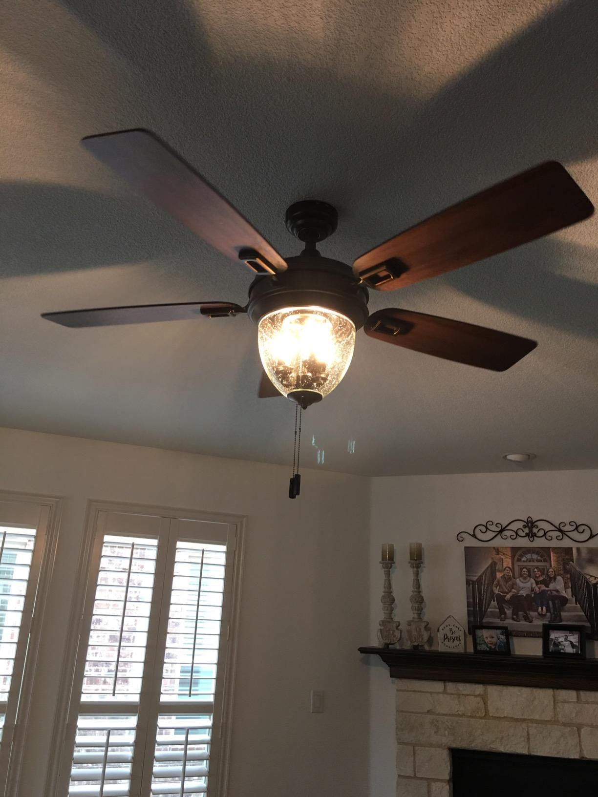 Honeywell Ceiling Fans Glencrest, 52 Inch Indoor Outdoor LED Ceiling Fan with Light, Pull Chain, Dual Mounting Options, ETL Damp Rated, Dual Finish Blades, Reversible Motor - 50615-01 (Bronze) customer photo 2