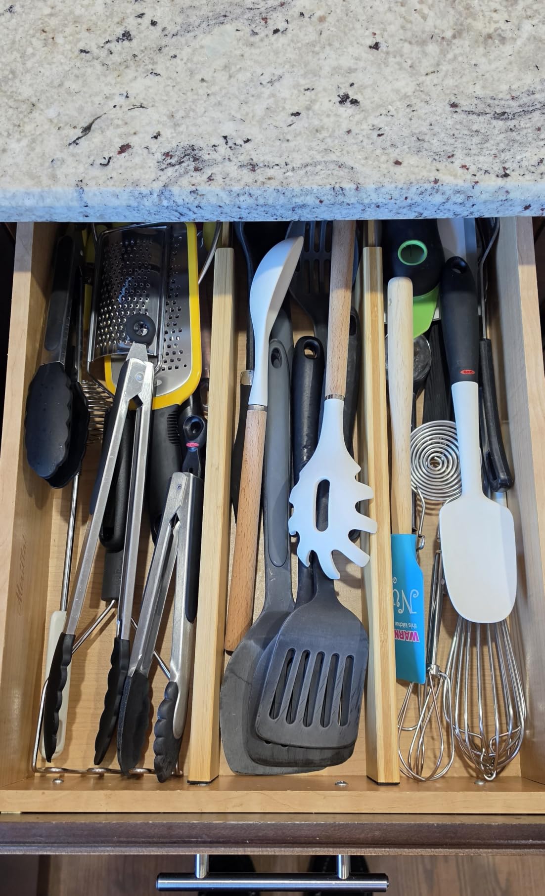 Utoplike 4 Pcs Bamboo Kitchen Drawer Dividers, Large Drawers Organizers | Adjustable Spring Loaded Expandable Organization, Works in Dresser, Bathroom, Bedroom, Office, Fit 17.8
