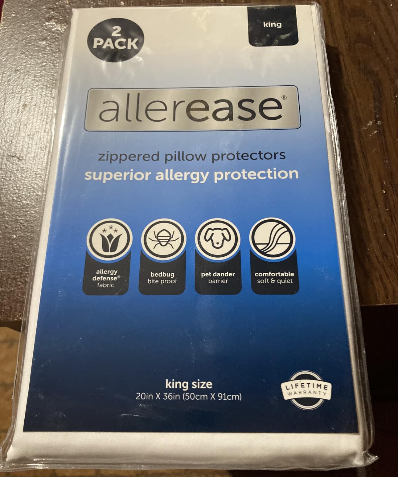 AllerEase Allergy Pillow Protector, Standard/Queen - 2 Pack customer photo 1