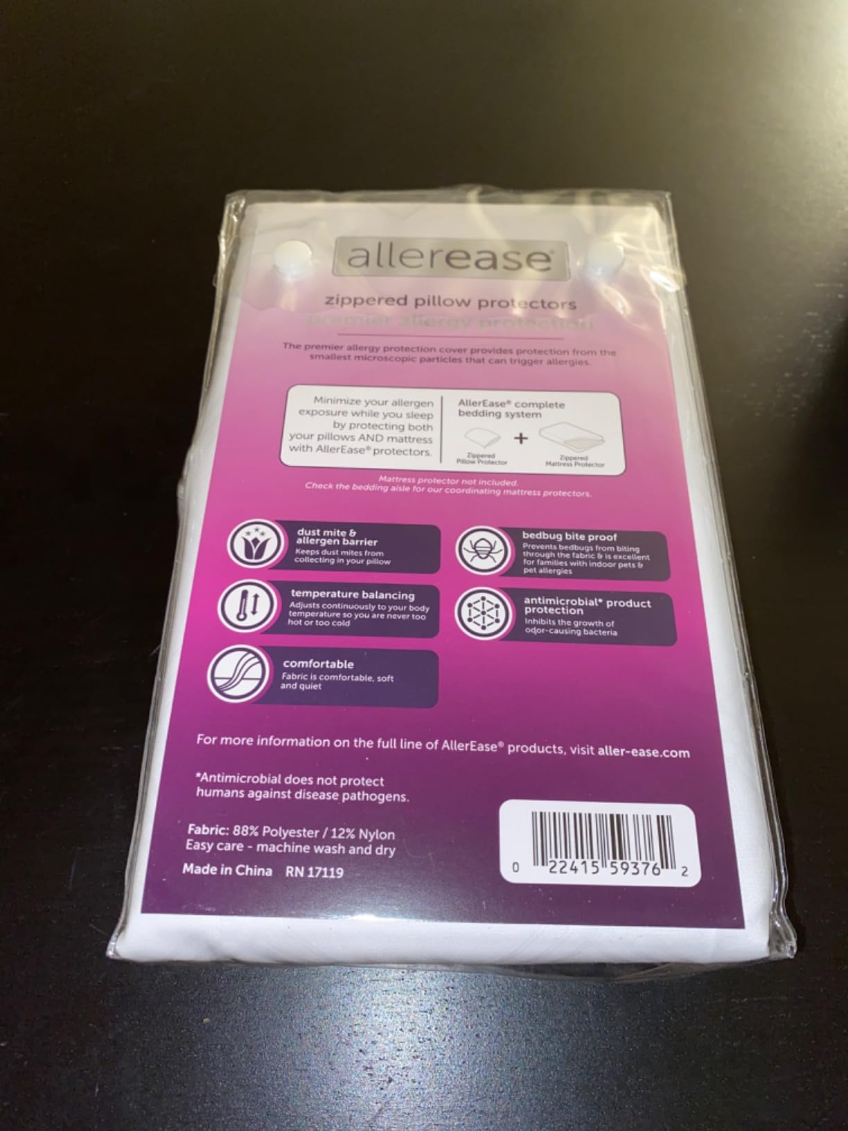 AllerEase Premier Zipper Pillow Protector Standard/Queen 4Pack customer photo 1