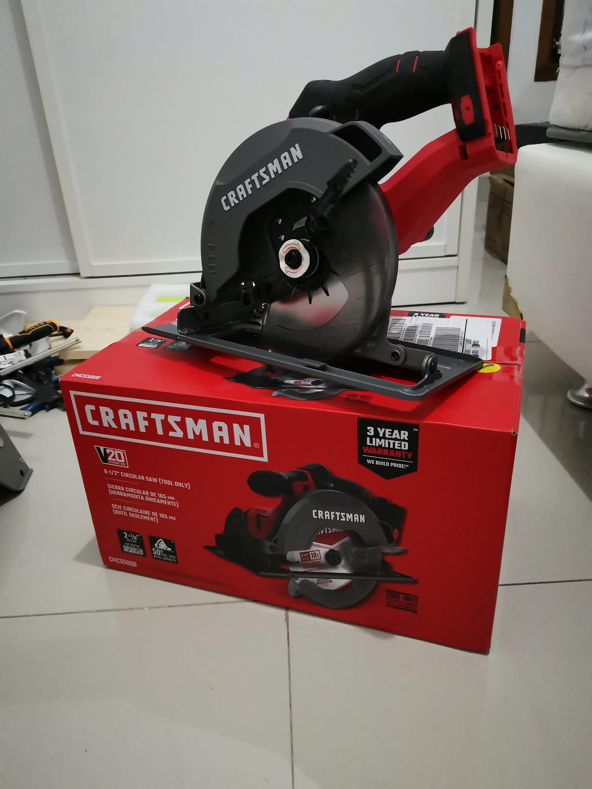 CRAFTSMAN V20 Cordless Circular Saw, 6-1/2 inch, Bare Tool Only (CMCS500B) customer photo 2