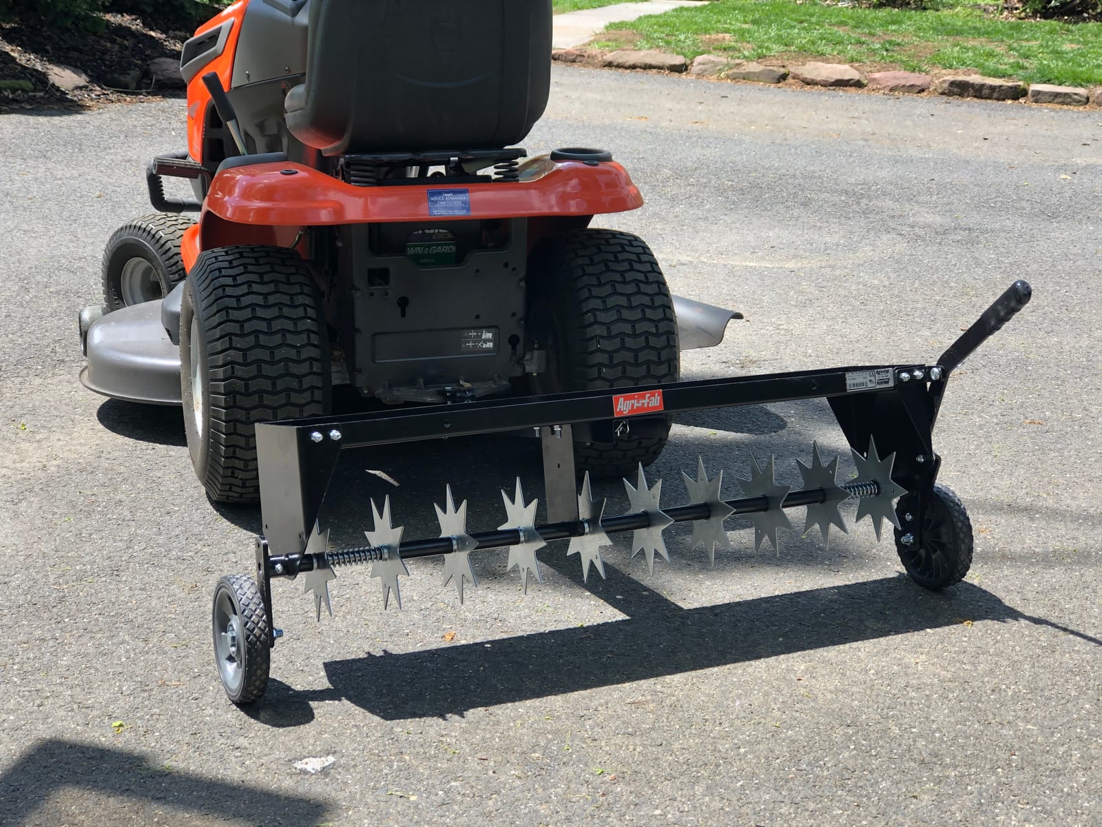Agri-Fab 45-0544 40 inch Tow Behind Spike Aerator for Aerating Lawns; 10 Galvanized Steel Spike Disks, Universal Hitch, Black customer photo 1