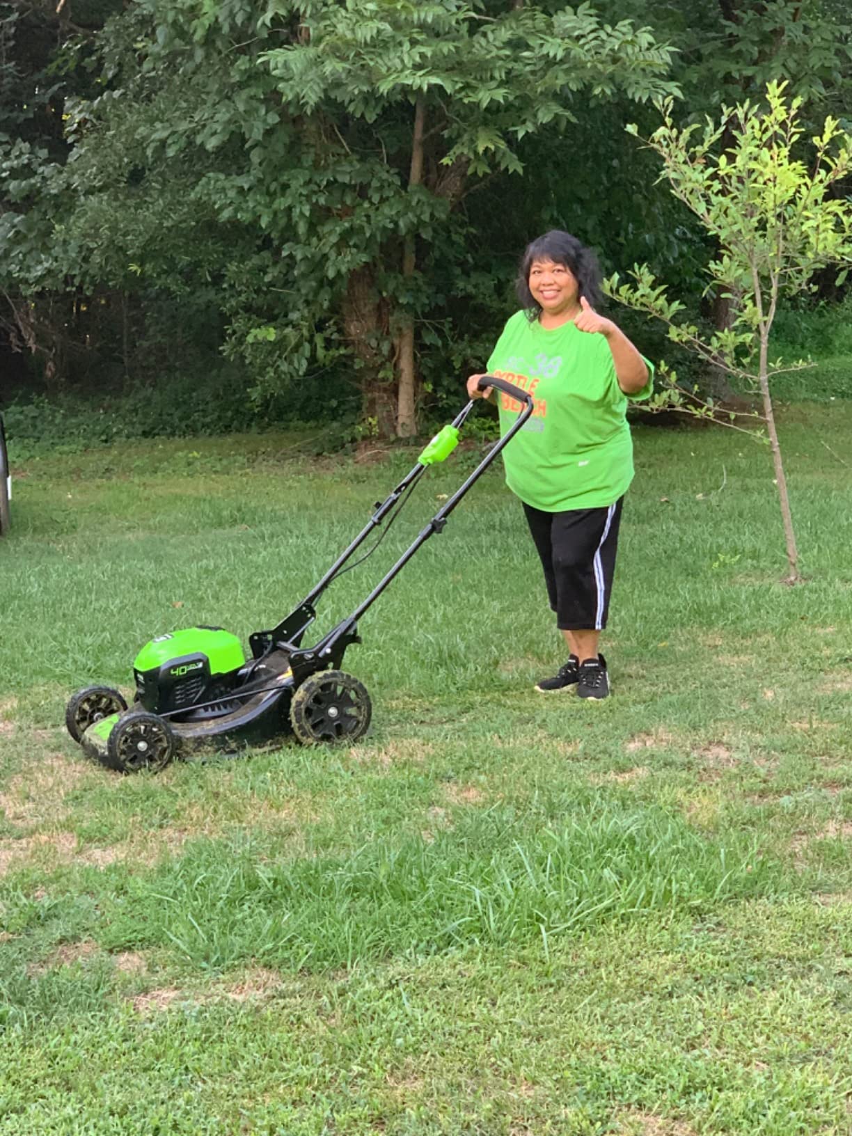 Greenworks 40V 21in Push Lawn Mower, 5.0 Ah Battery and Charger customer photo 1