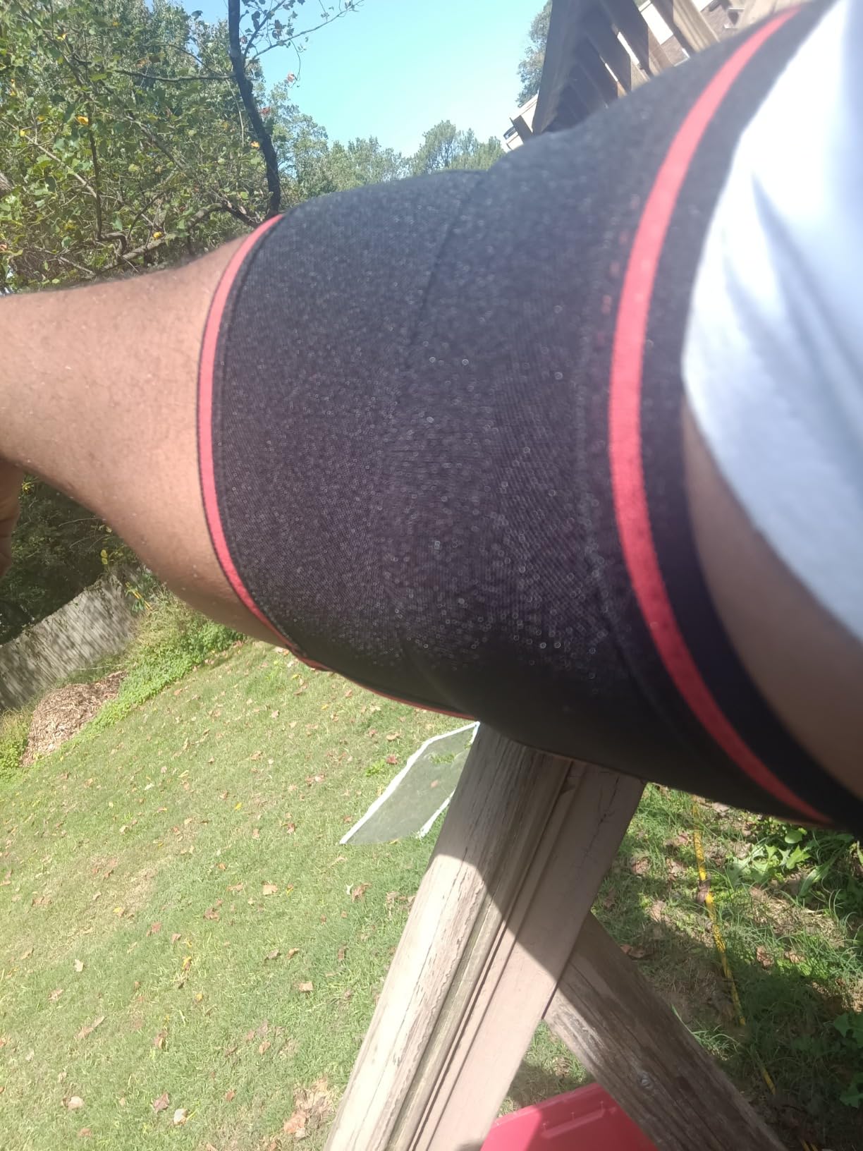 Elbow Sleeves 5mm (1 Pair) - High Performance Elbow Sleeve Support for Weightlifting, Weight Training & Powerlifting - Best Compression Straps - for Men and Women (Medium, Black/Black) customer photo 1
