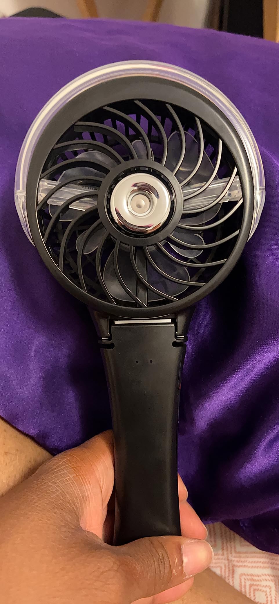 HandFan Upgraded Portable Handheld Misting Fan, Rechargeable Personal Mister Fan, Spray Water Mist Fans, Mini Cooling Hand Fans for Summer Beach Travel Concerts, Gifts for Women(Royal Blue) customer photo 2