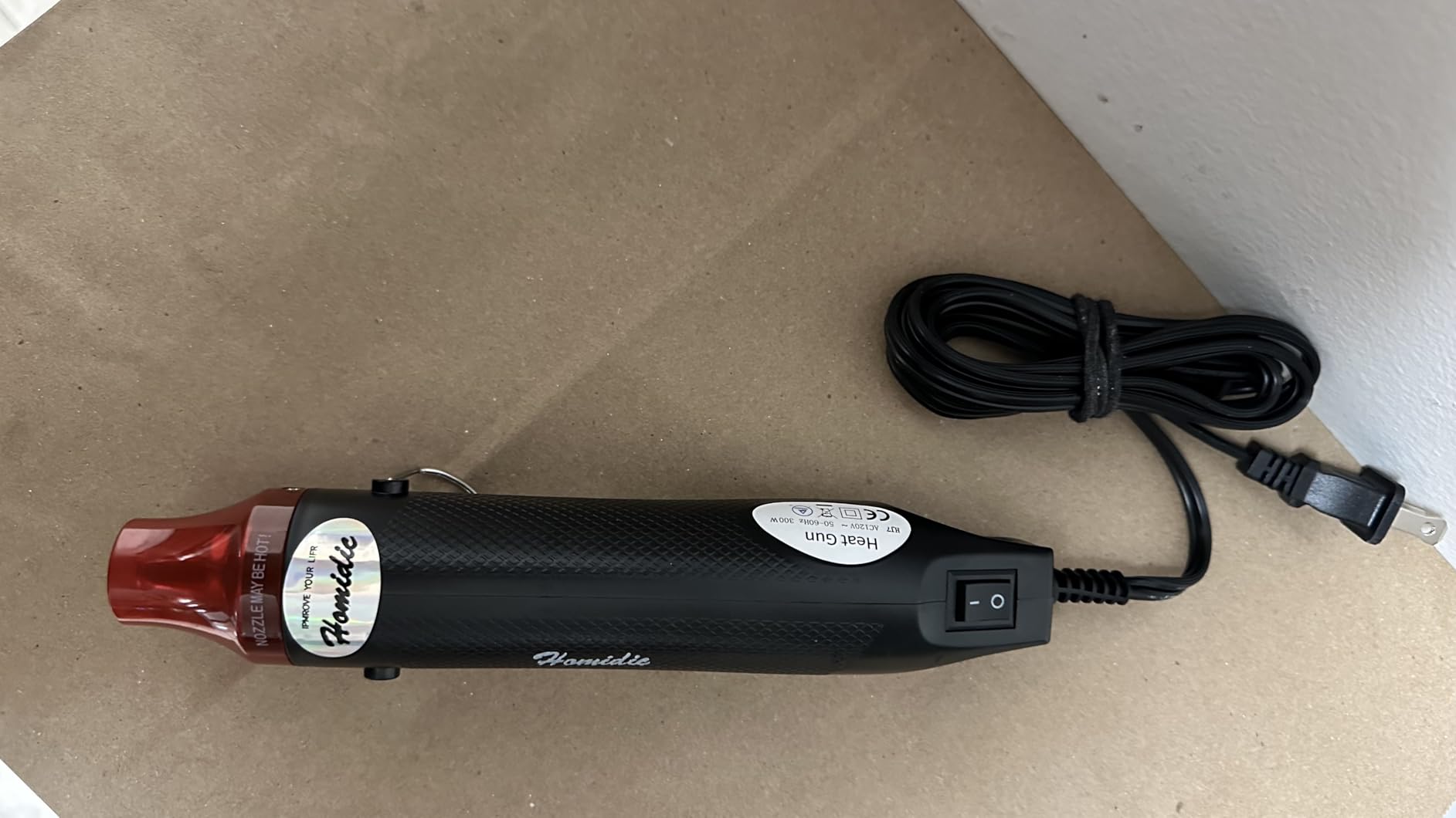 6.56FT Long Heat Gun, Uptdae Version Homidic Mini Handheld Hot Air Gun, Electric 300W Portable Heat Gun for DIY Craft Embossing, Shrink Wrapping PVC, Drying Paint, Clay, Rubber Stamp customer photo 2