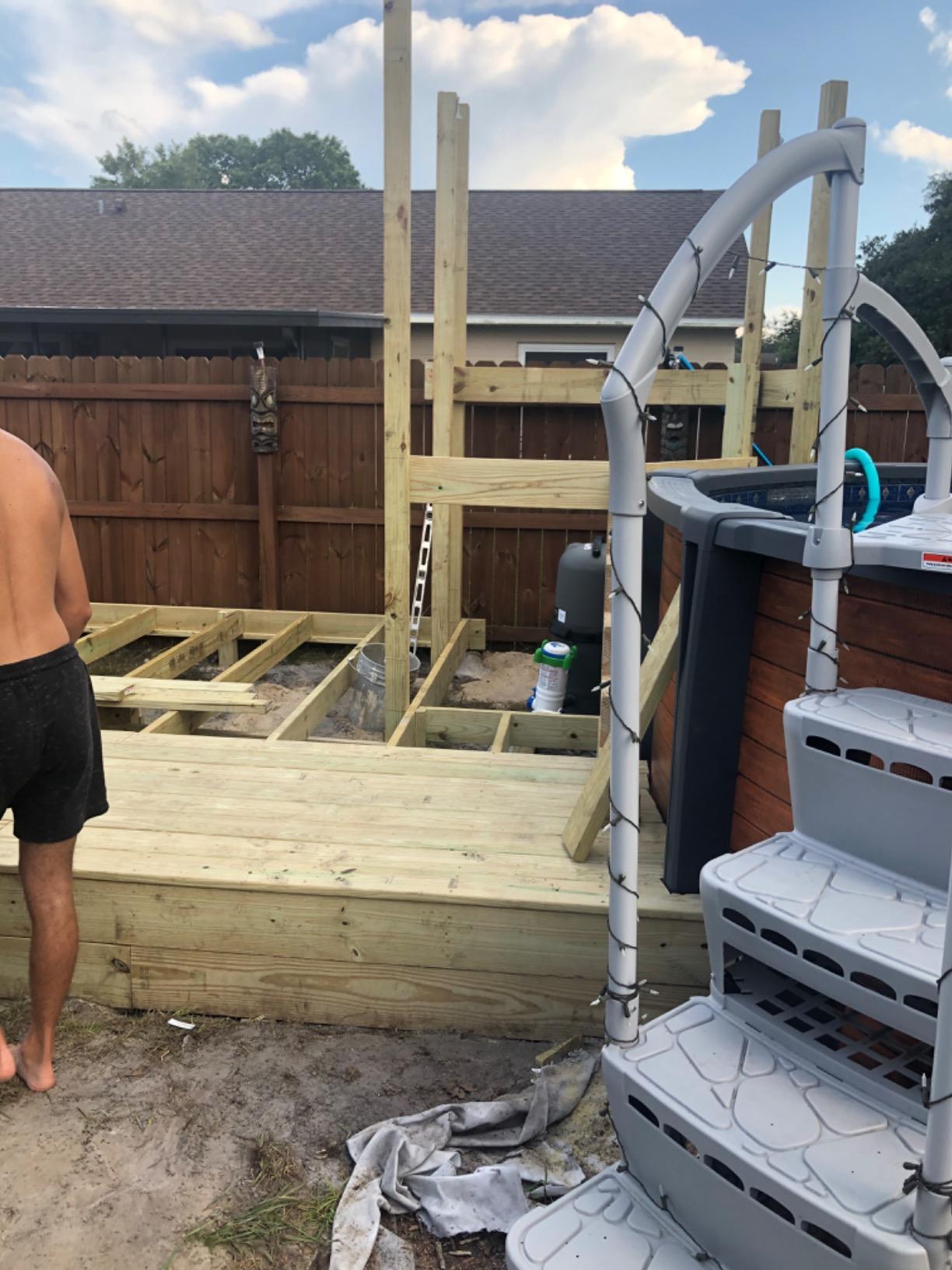 Vinyl Works Snap & Lock Pool Ladder, Plastic Step Ladder for Above Ground or In Ground Swimming Pool, or Deck up to 60 Inch Height, White customer photo 2