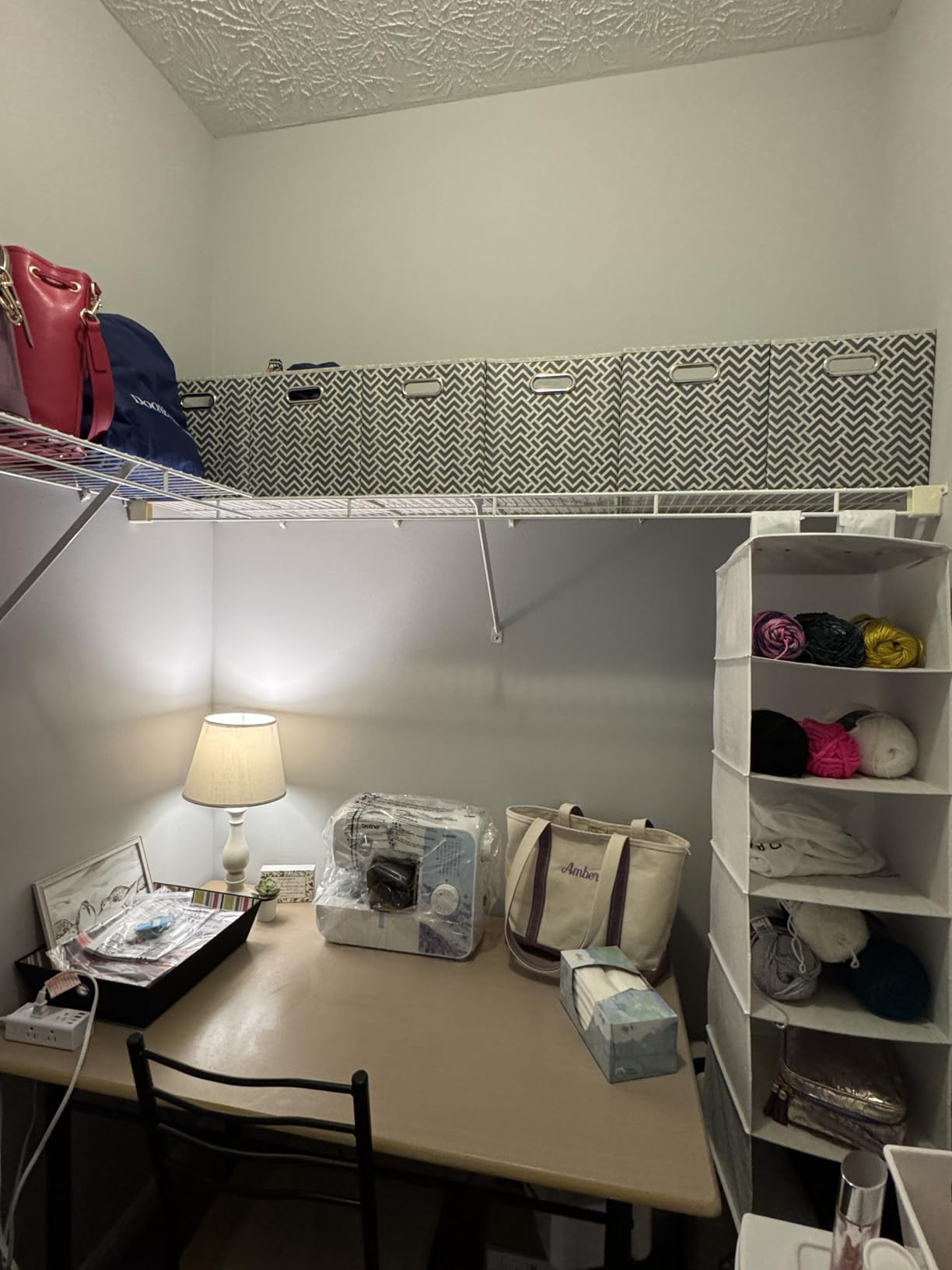 Amazon Basics Collapsible Cube Storage Bins, Space-Saving, Organizing Fabric Bins with Handles, 10.5 x 10.5 x 11 inches, Light Grey, 6-Pack customer photo 2