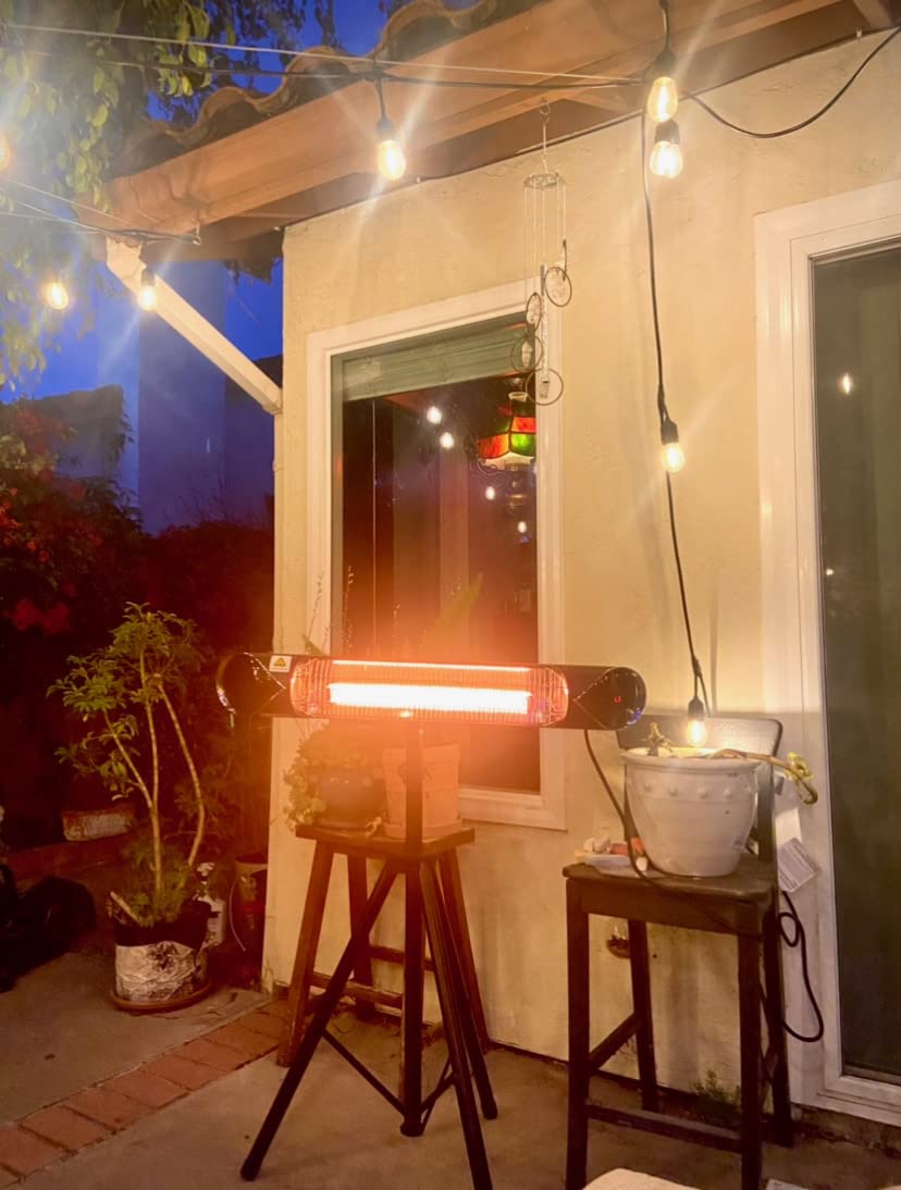Briza Infrared Electric Patio Heater - Indoor/Outdoor Heater - Portable Wall/Garage Heater - 1500W - use with Stand - Mount to Ceiling/Wall) customer photo 1