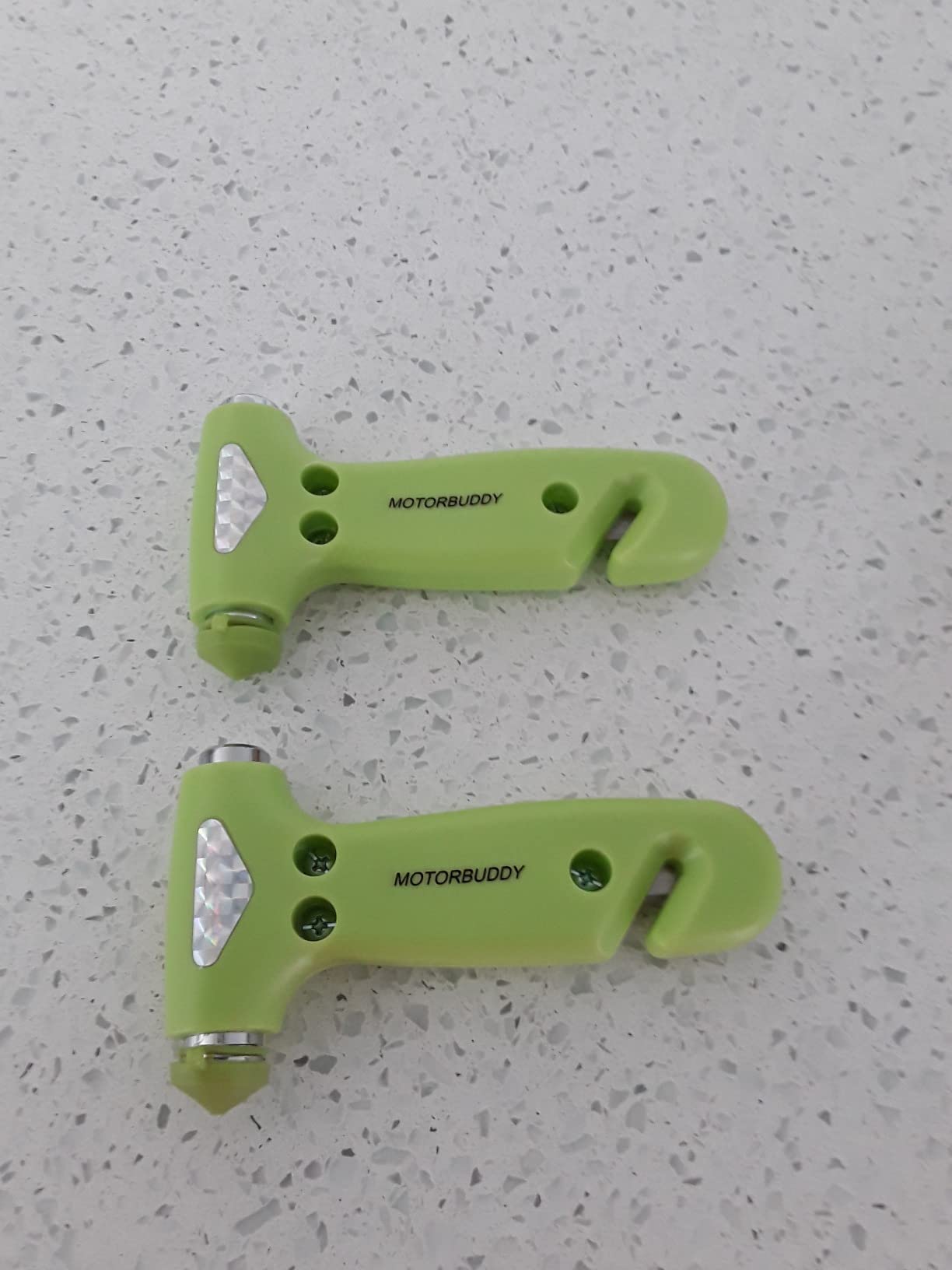 MOTORBUDDY 2-Pack Car Safety Hammer Seatbelt Cutter, Auto Emergency Escape Hammer with Window Glass Breaker and Seat Belt Cutter, Striking Red Escape Tool for Car Accidents customer photo 1