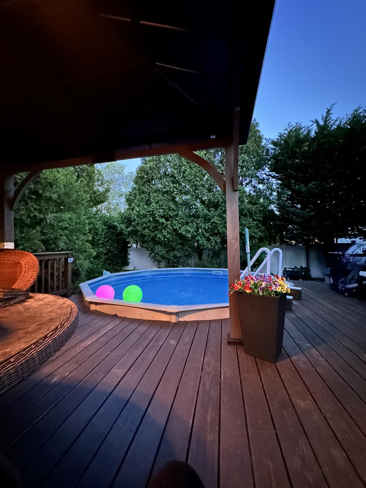 HAPIKAY Solar Floating Pool Lights, 2 Pack, 14-Inch Auto Color-Changing LED Light Balls, Waterproof Inflatable Solar Pool Light, Patio, Backyard Pond Event Wedding Decor customer photo 2
