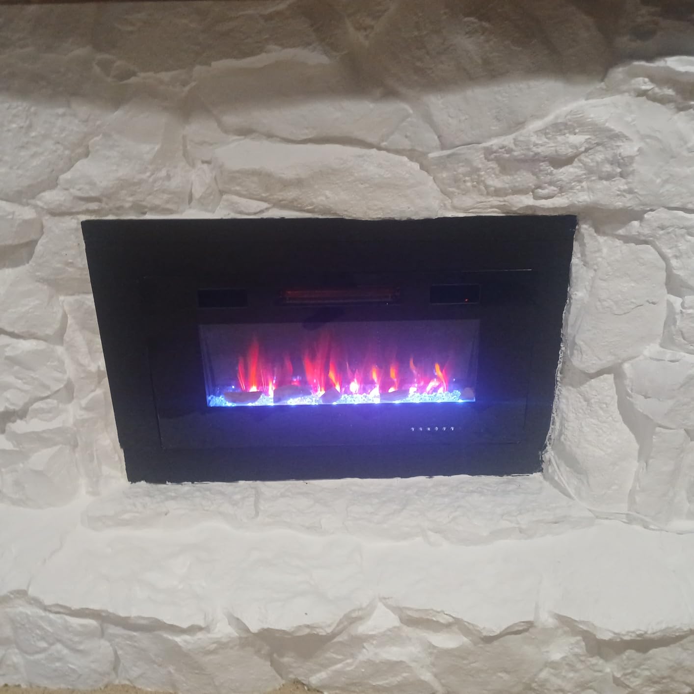 Antarctic Star 60 Inch Electric Fireplace in-Wall Recessed and Wall Mounted, Fireplace Heater and Linear Fireplace with Multicolor Flame, Timer, 750/1500W Control by Touch Panel & Remote customer photo 2